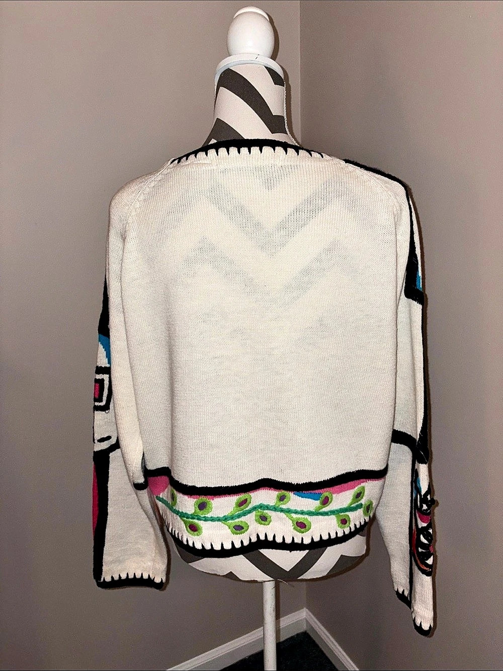 Michael Simon Multicolor Art Knit Cardigan Size Large - Picture 2 of 10